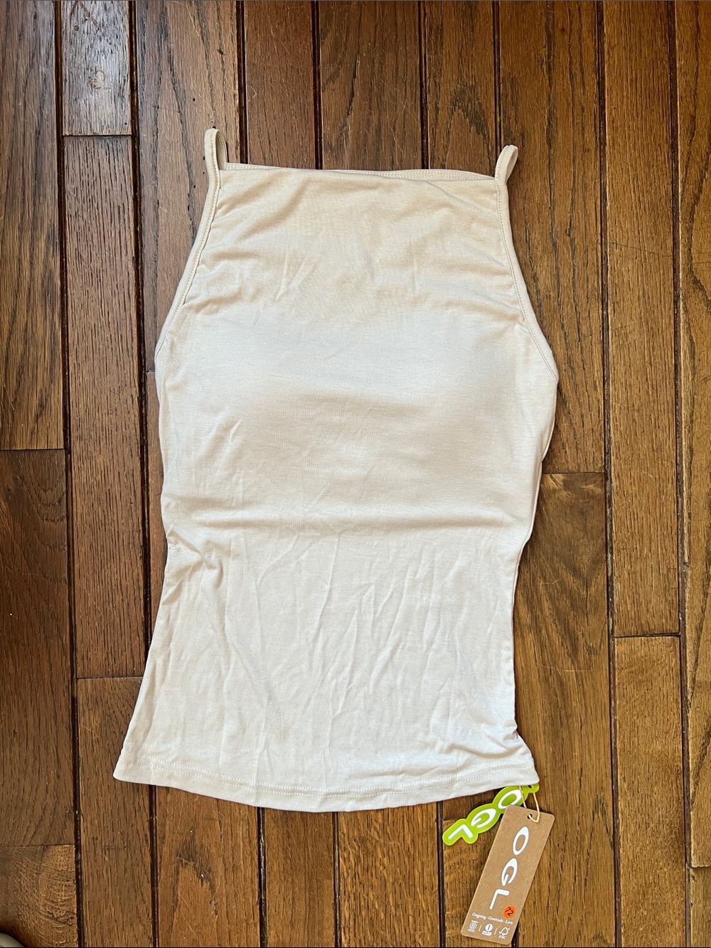 OGL Cream High Neck Brami Tank Side Ruching Size XS NEW WITH TAGS NWT